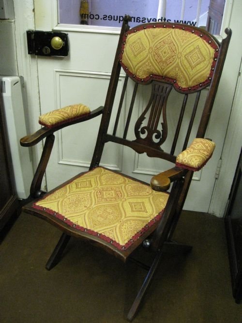art nouveau folding salon chair