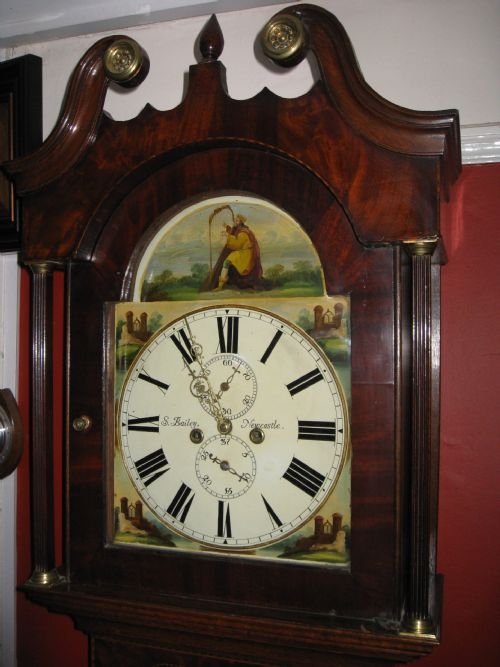 painted face 8 day grandfather clock