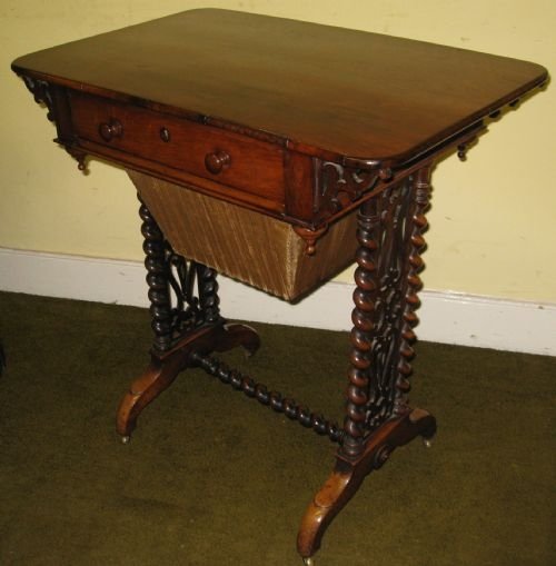 victorian rosewood sewing work table