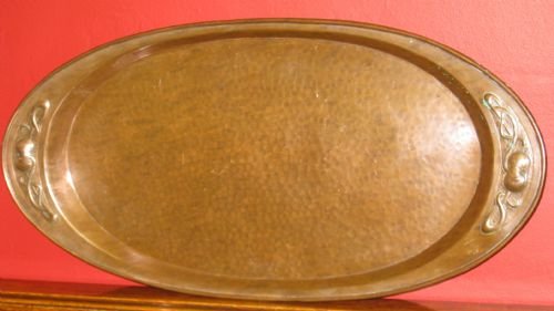 art nouveau copper tray