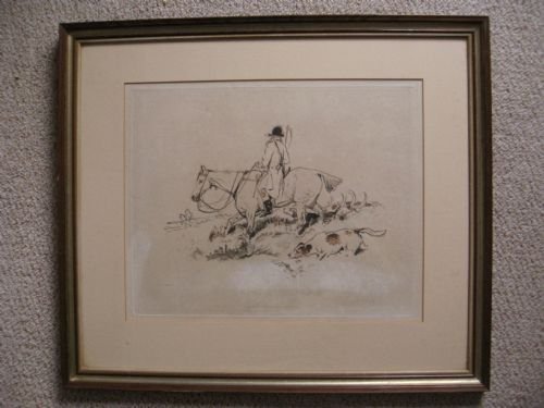 hunting print engraved by ht ryall