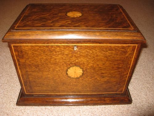 edwardian oak stationery box