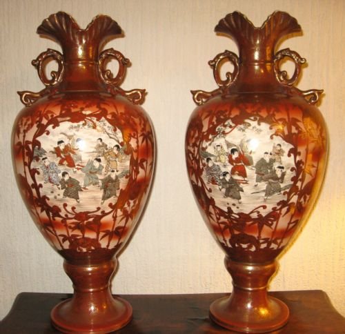 pair of large japanese vases