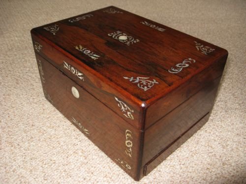 inlaid rosewood dressing box jewellery box