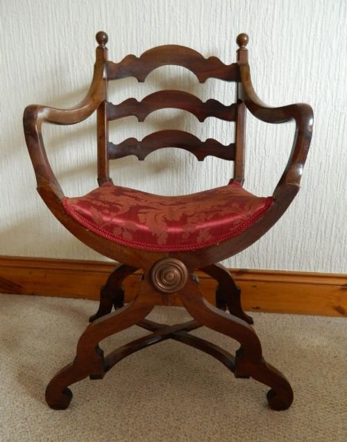 mahogany x frame chair