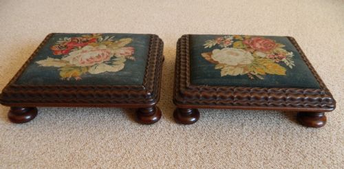 pair of early victorian foot stools