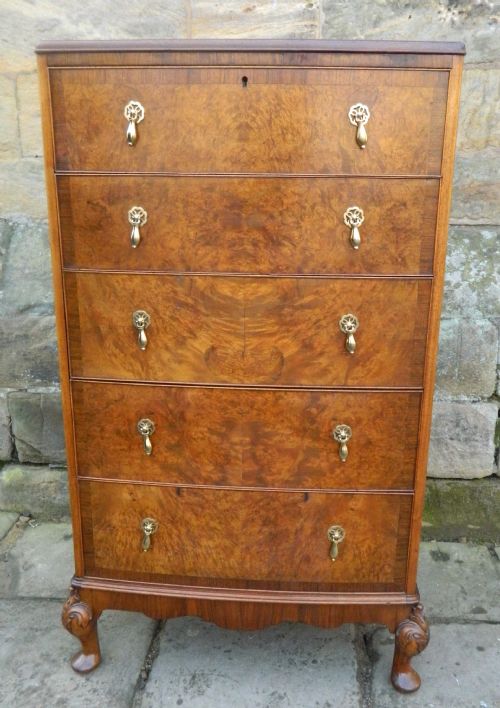 walnut tallboy chest of drawers