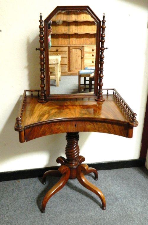 unusual small regency mahogany dressing table