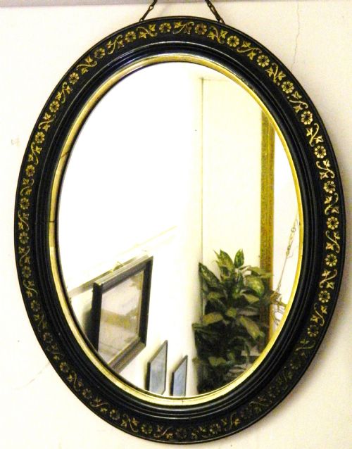 victorian ebonised wall mirror