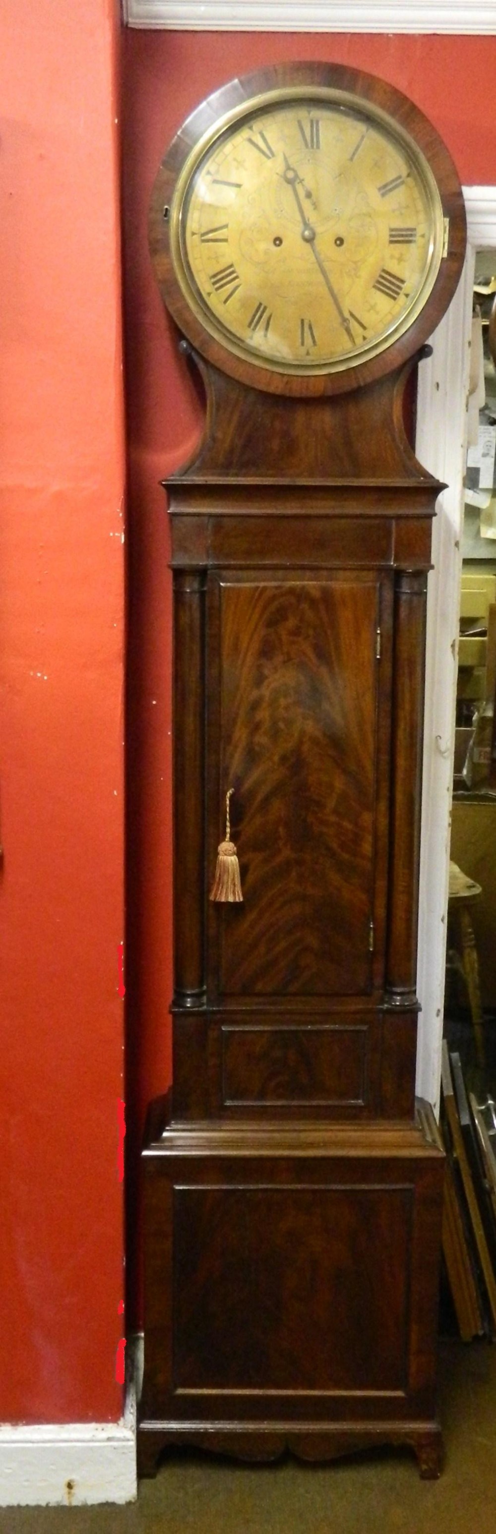 scottish drumhead 8 day grandfather clock