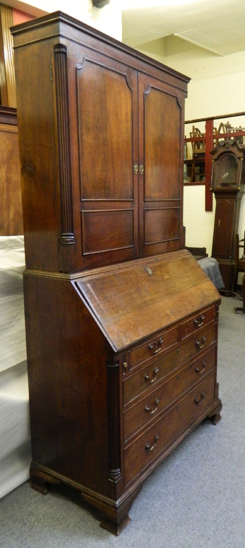 georgian oak bureau cabinet