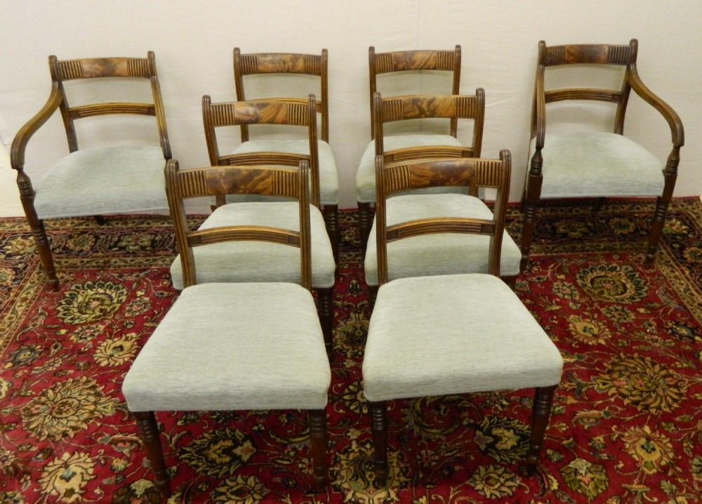 set of eight regency mahogany dining chairs
