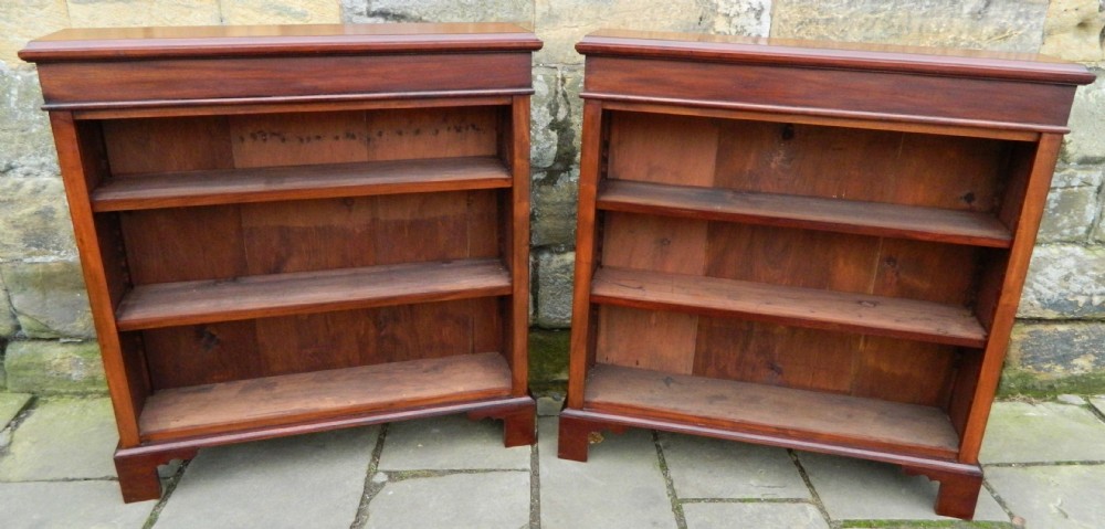 pair of mahogany bookcases