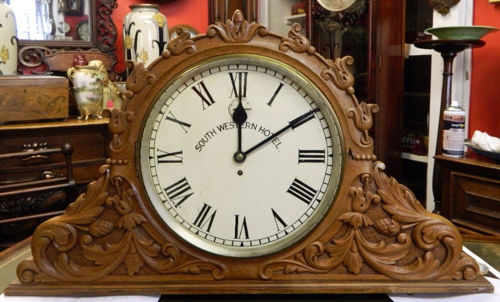 unusual large twin faced fusee clock