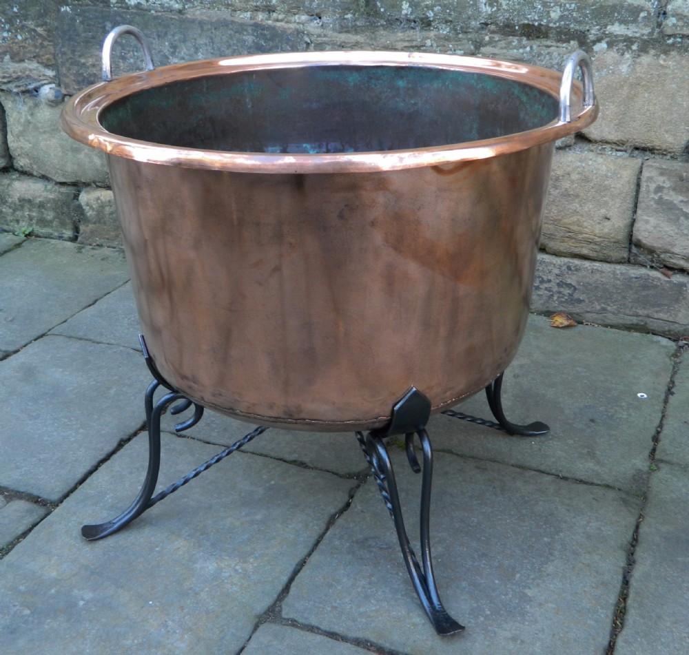 very large copper planter pot