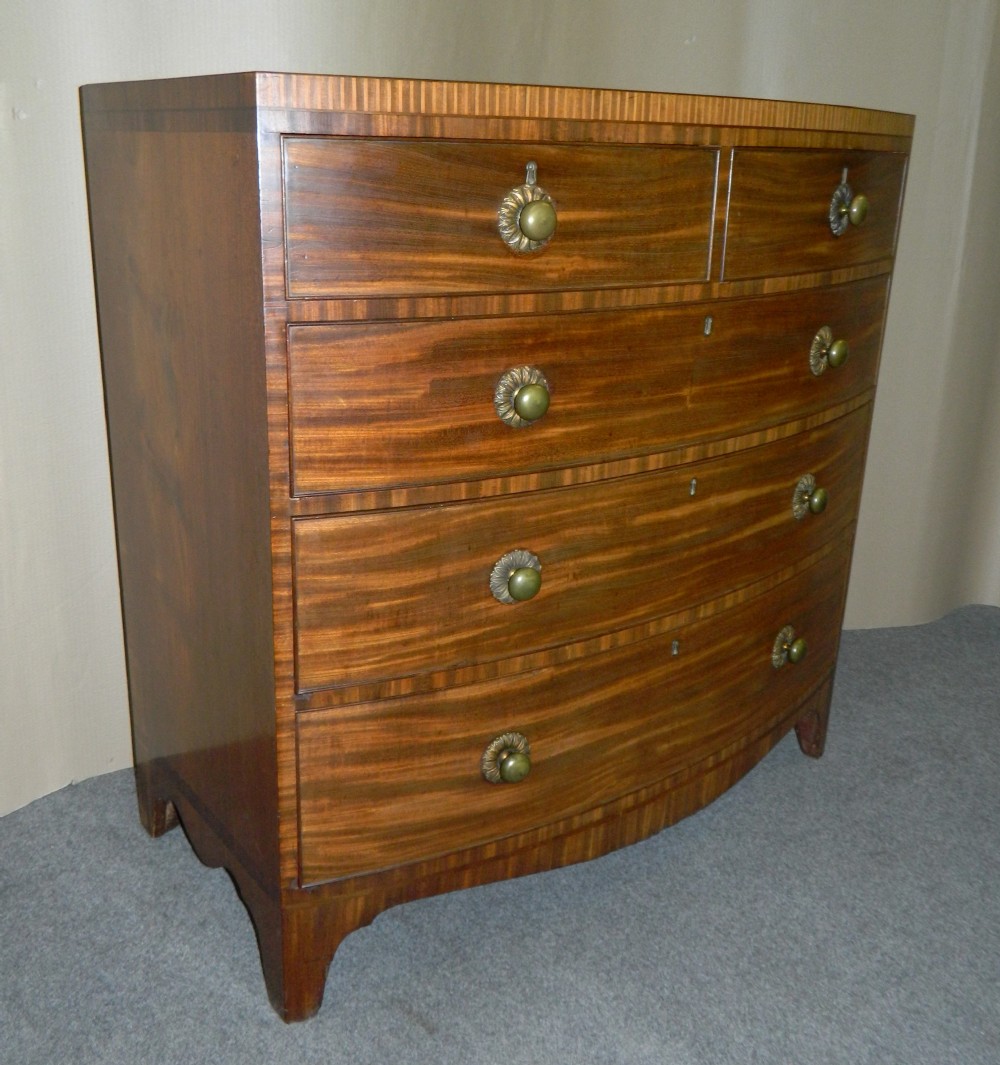 regency mahogany bowfront chest of drawers