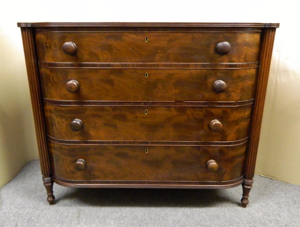 mahogany column chest of drawers