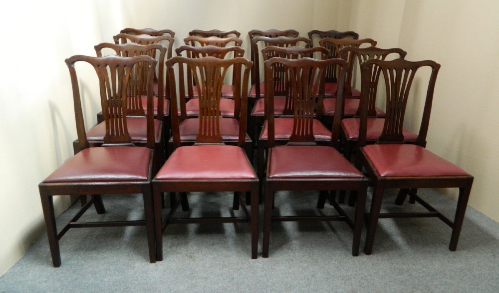 set of 16 mahogany dining chairs
