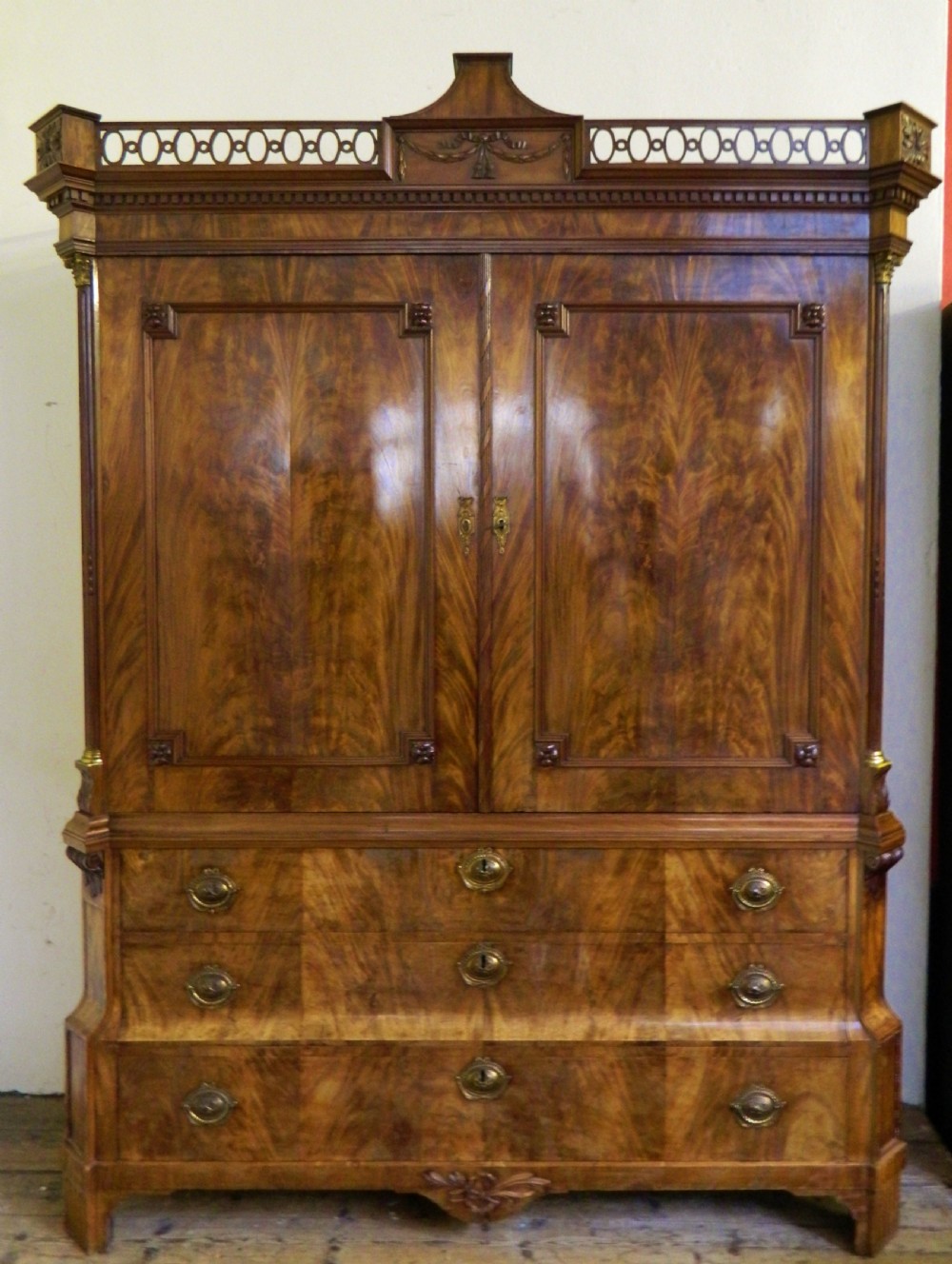 large mahogany wardrobe armoire