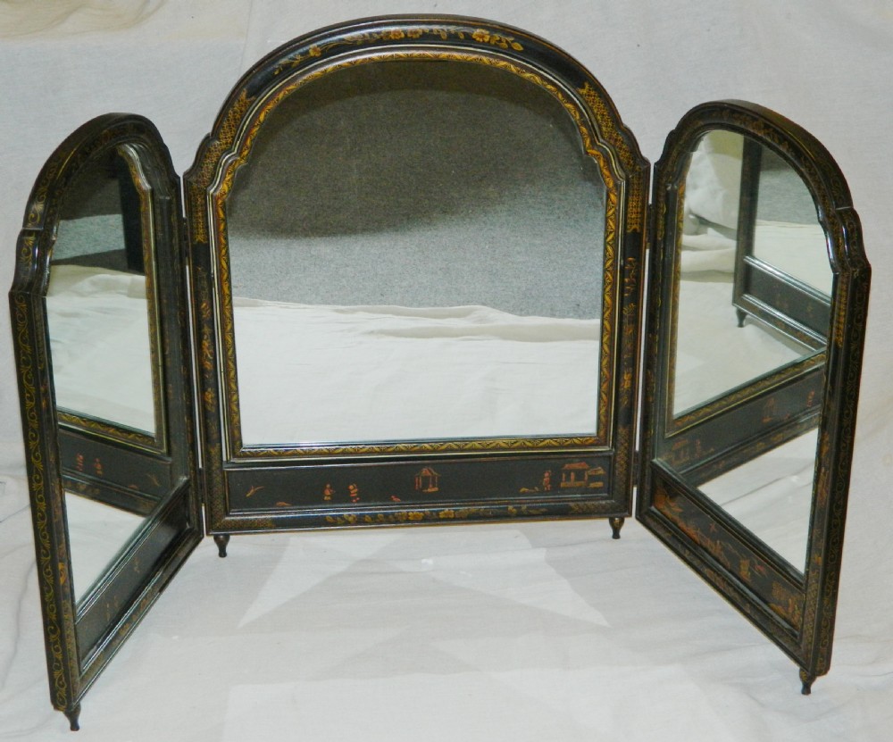 chinoiserie triple dressing table mirror