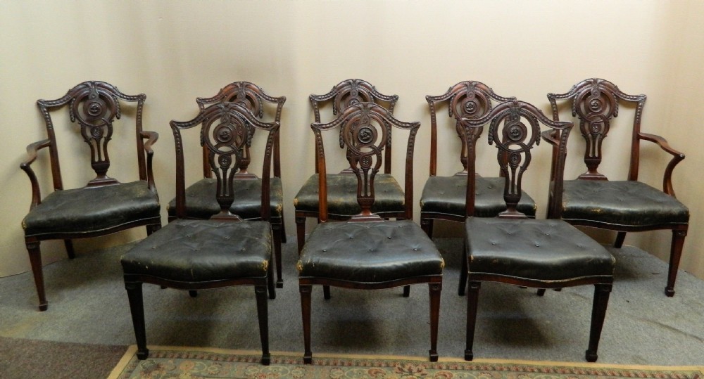 set of 8 mahogany dining chairs h samuel london