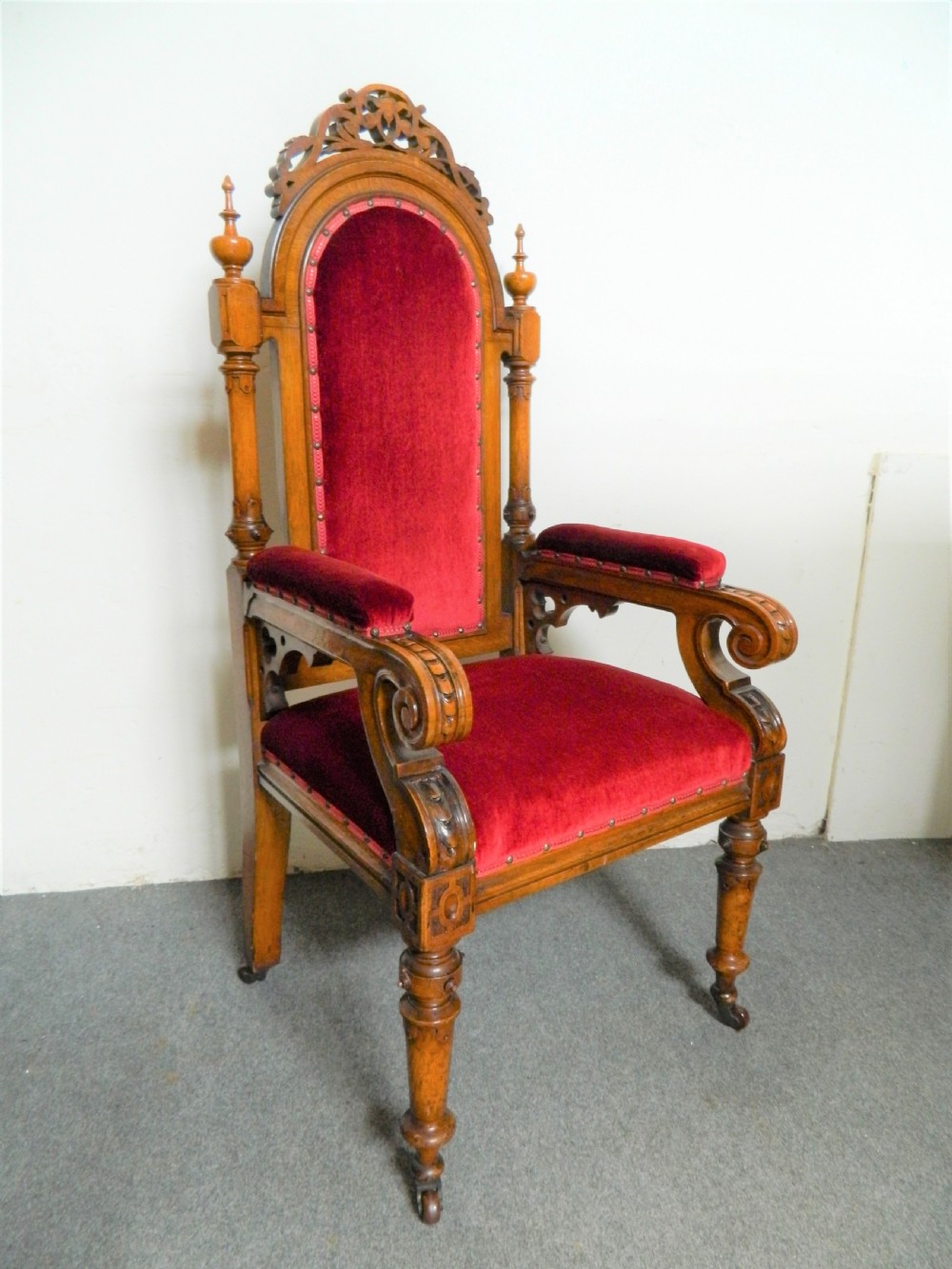 large oak hall chair