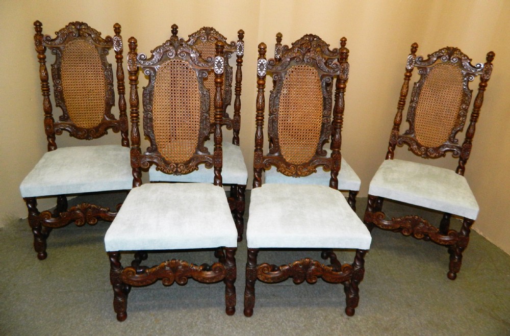 set of six jacobean style chairs