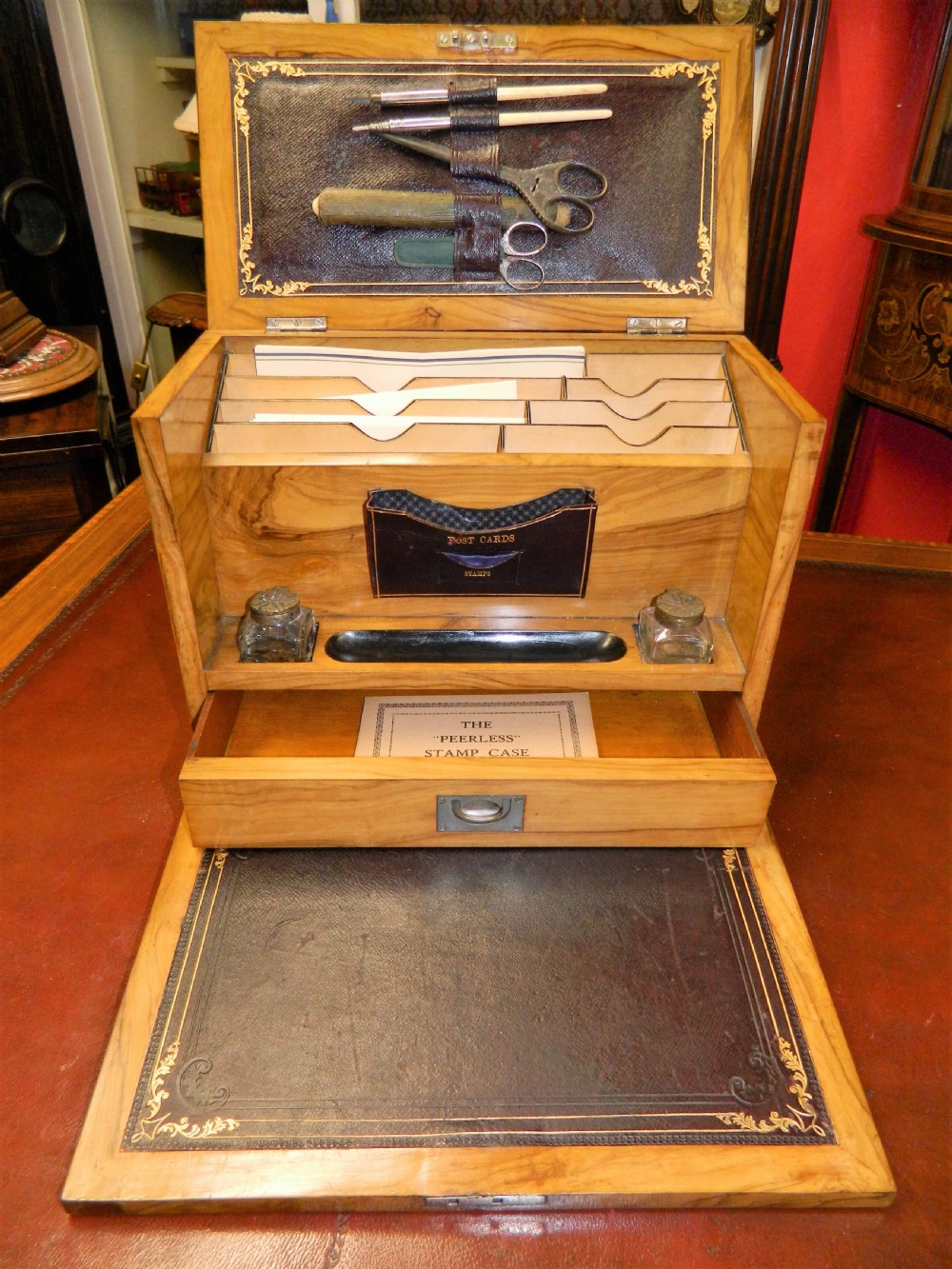 olivewood stationery box writing box
