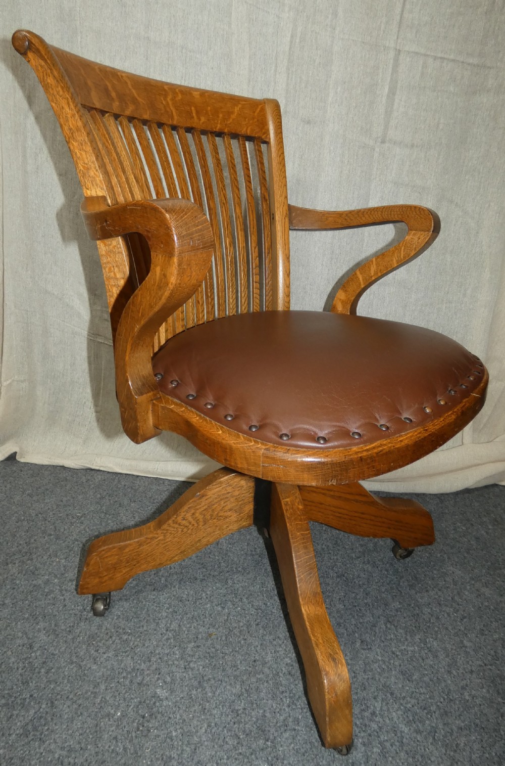 oak revolving desk chair swivel desk chair