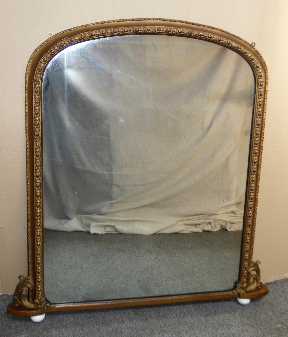 large gilt overmantel mirror