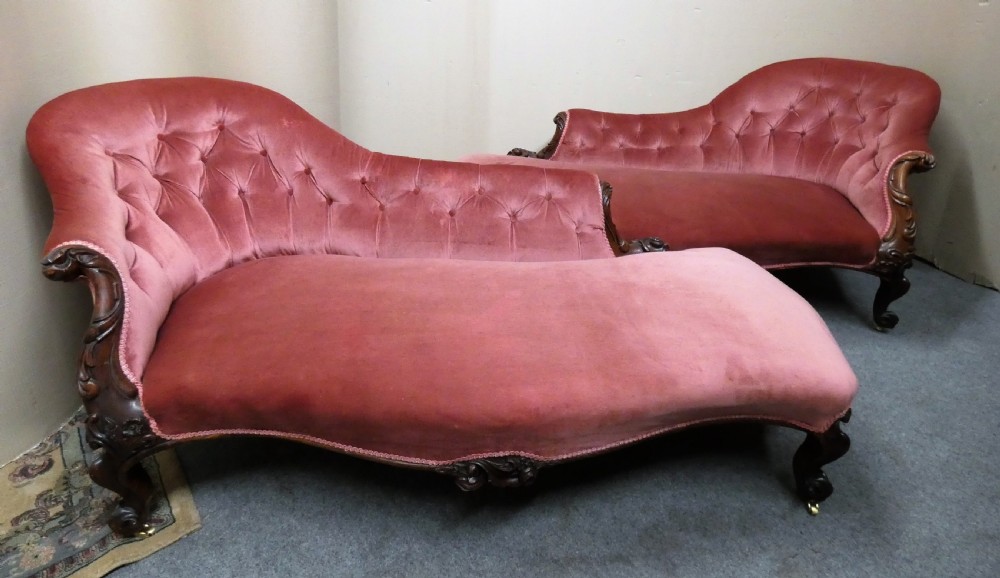 pair of victorian chaise longue
