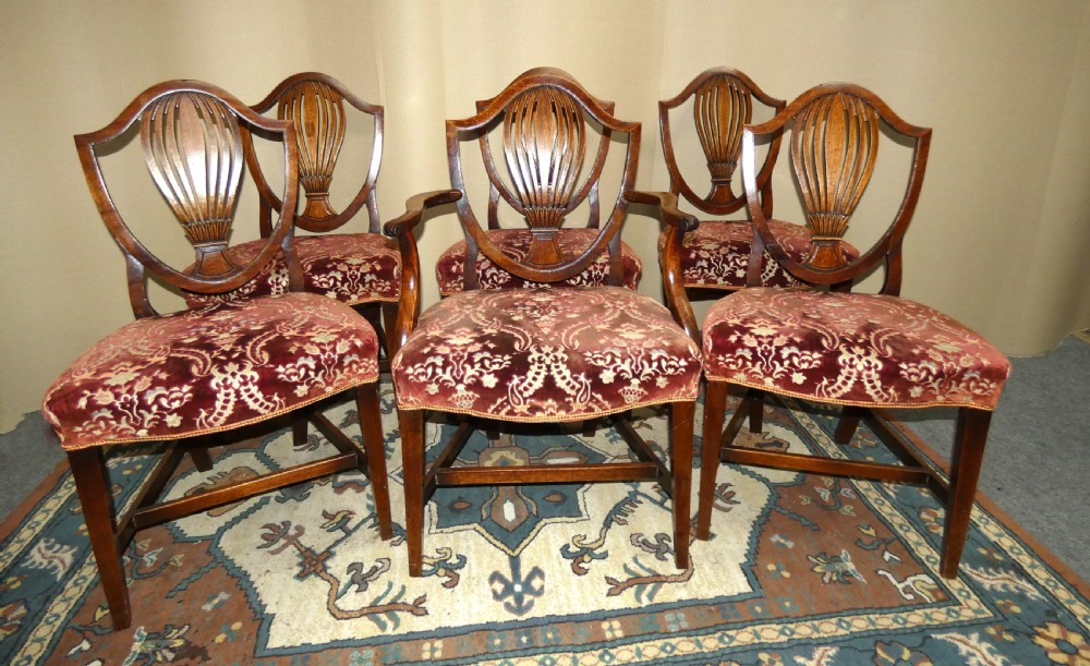 set of 6 hepplewhite dining chairs