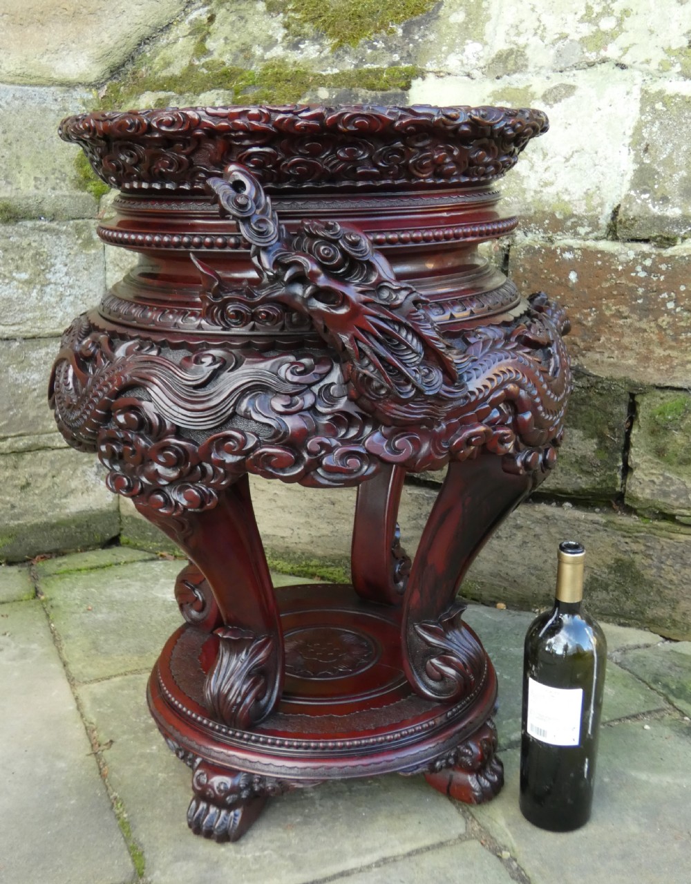 unusually large chinese jardinire planter