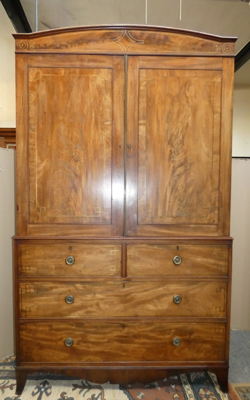 regency mahogany linen press