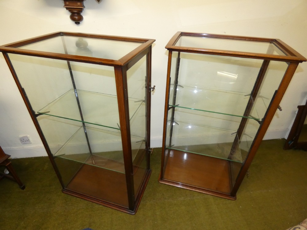 pair of shop display cabinets