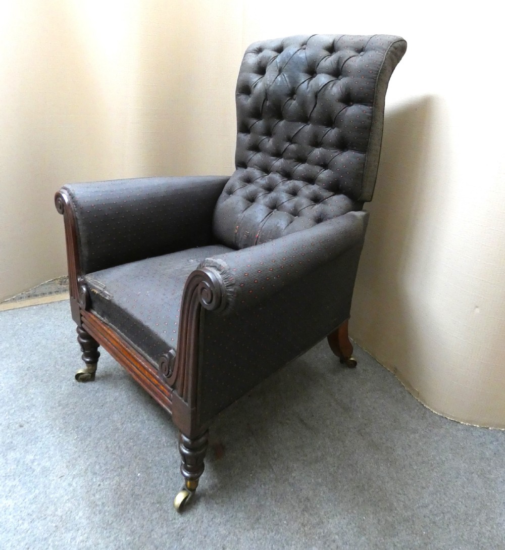 william iv reclining reading chair library chair minter