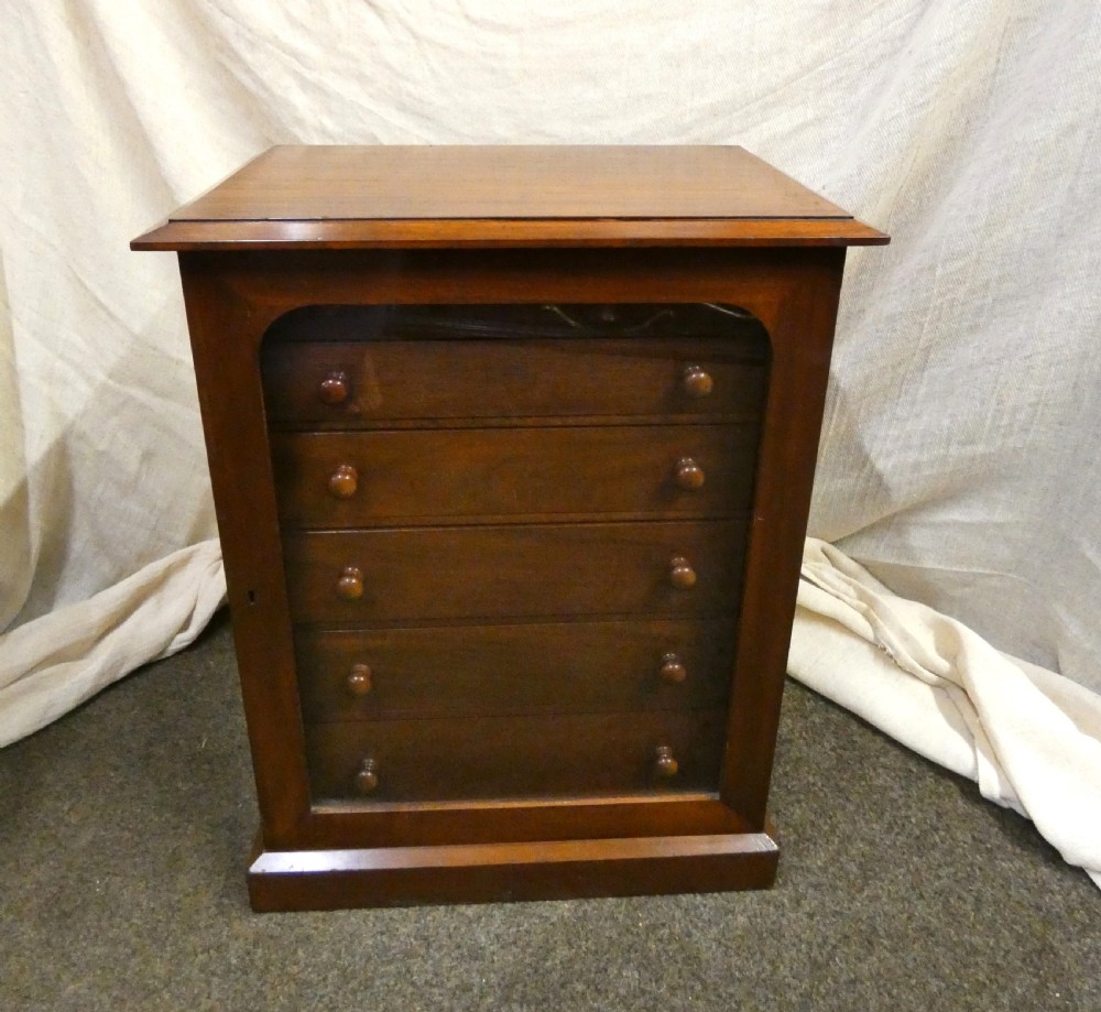 mahogany collectors cabinet specimen cabinet